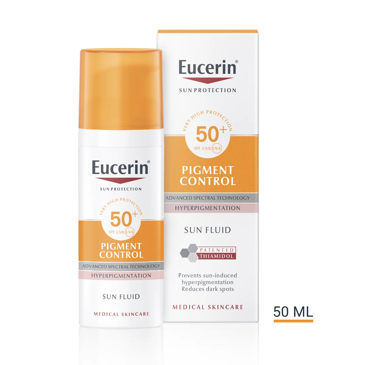 Eucerin SUN PIGMENT CONTROL SPF 50+ na tvár emulzia na opaľovanie s depigmentačným účinkom 1x50 ml