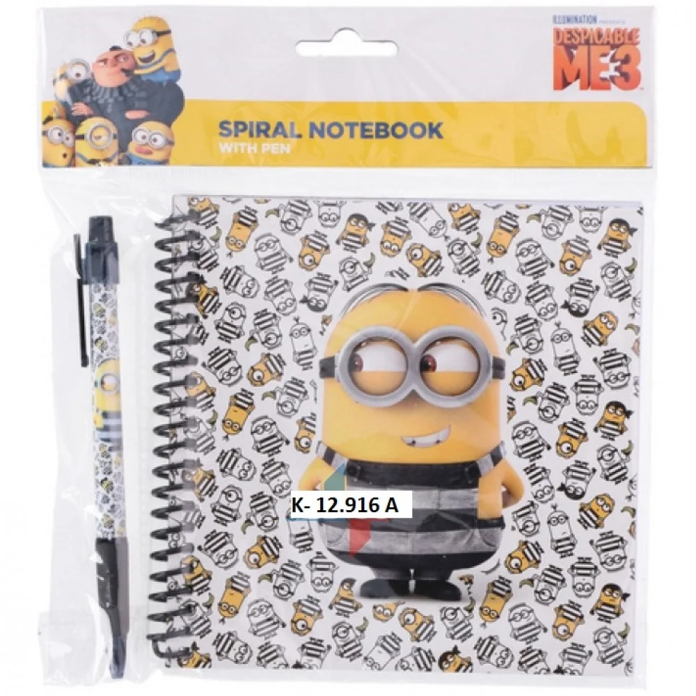 Blok špirála s perom Minions.