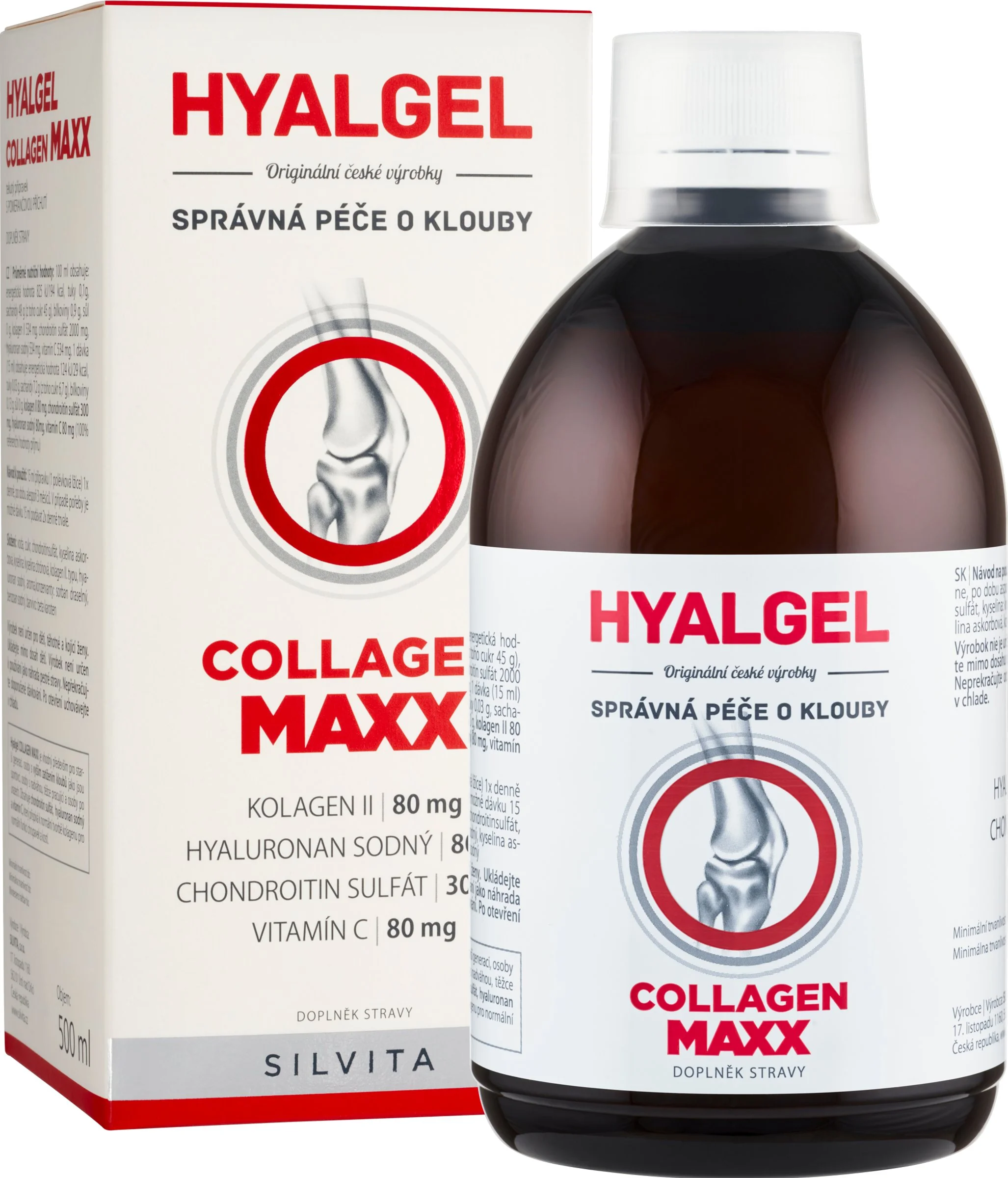 HYALGEL COLLAGEN MAXX 1×500 ml, tekutý prípravok s pomarančovou príchuťou