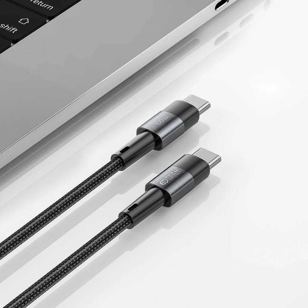 Tech-Protect Ultraboost kábel USB-C / USB-C 100W 5A PD 1m, šedý