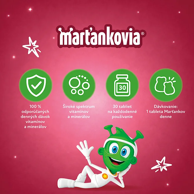 STADA Marťankovia s Imunactivom jahoda 1×30 tbl, výživový doplnok