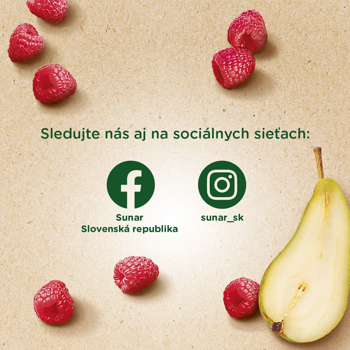 Sunar Kapsička Hruška, malina 1×100 g, ovocný príkrm (100% ovocia), 4m+