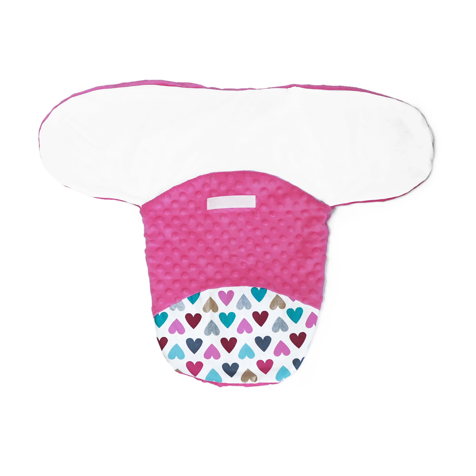 Baby Nellys Zavinovačka, spacáček s Minky, 0-6m - Srdiečka, Minky ružová