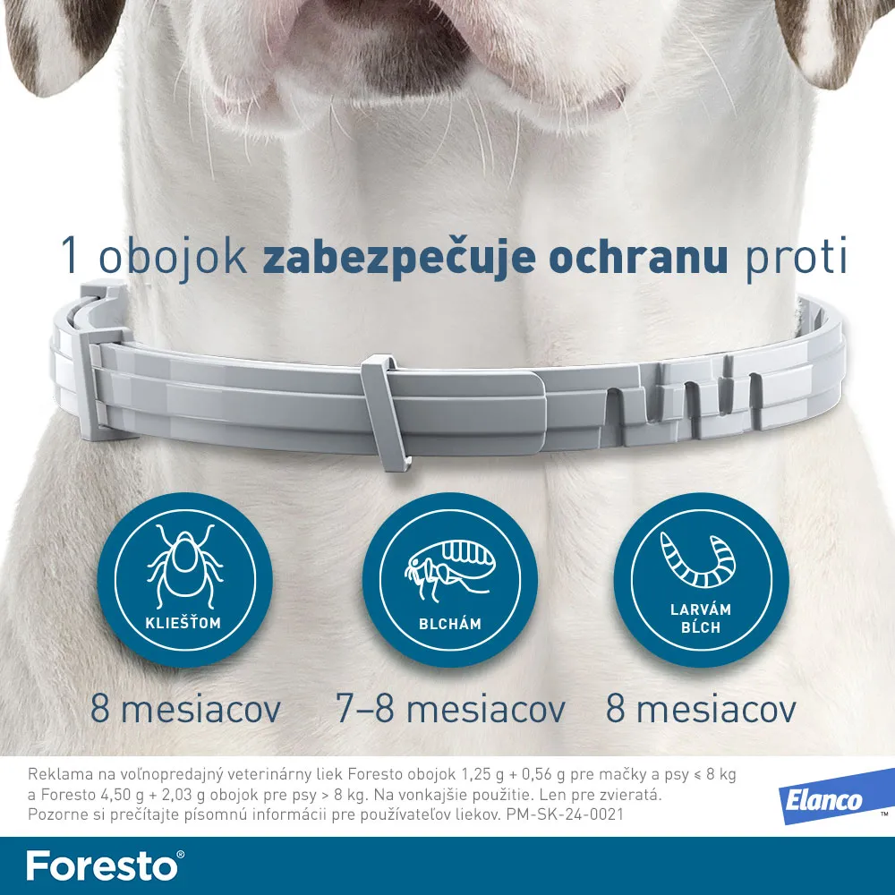 Foresto obojok pre psy nad 8 kg 1×1 ks, antiparazitný