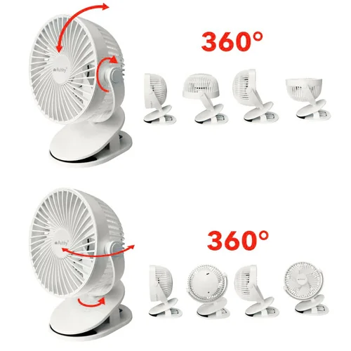 MG Clip bezdrôtový stolný ventilátor, biely