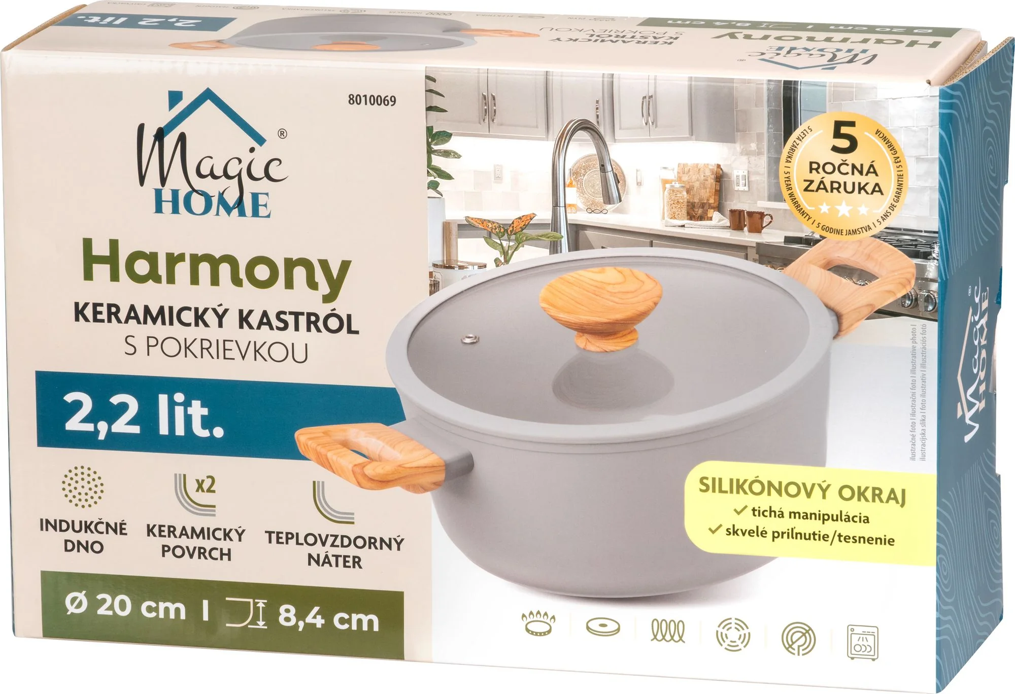MagicHome kastról Harmony, 1 ks So sklenenou pokrievkou, 20 cm