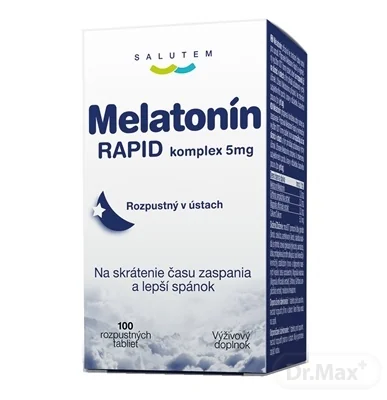 Melatonin RAPID komplex 5mg SALUTEM 1×100 tbl, výživový doplnok