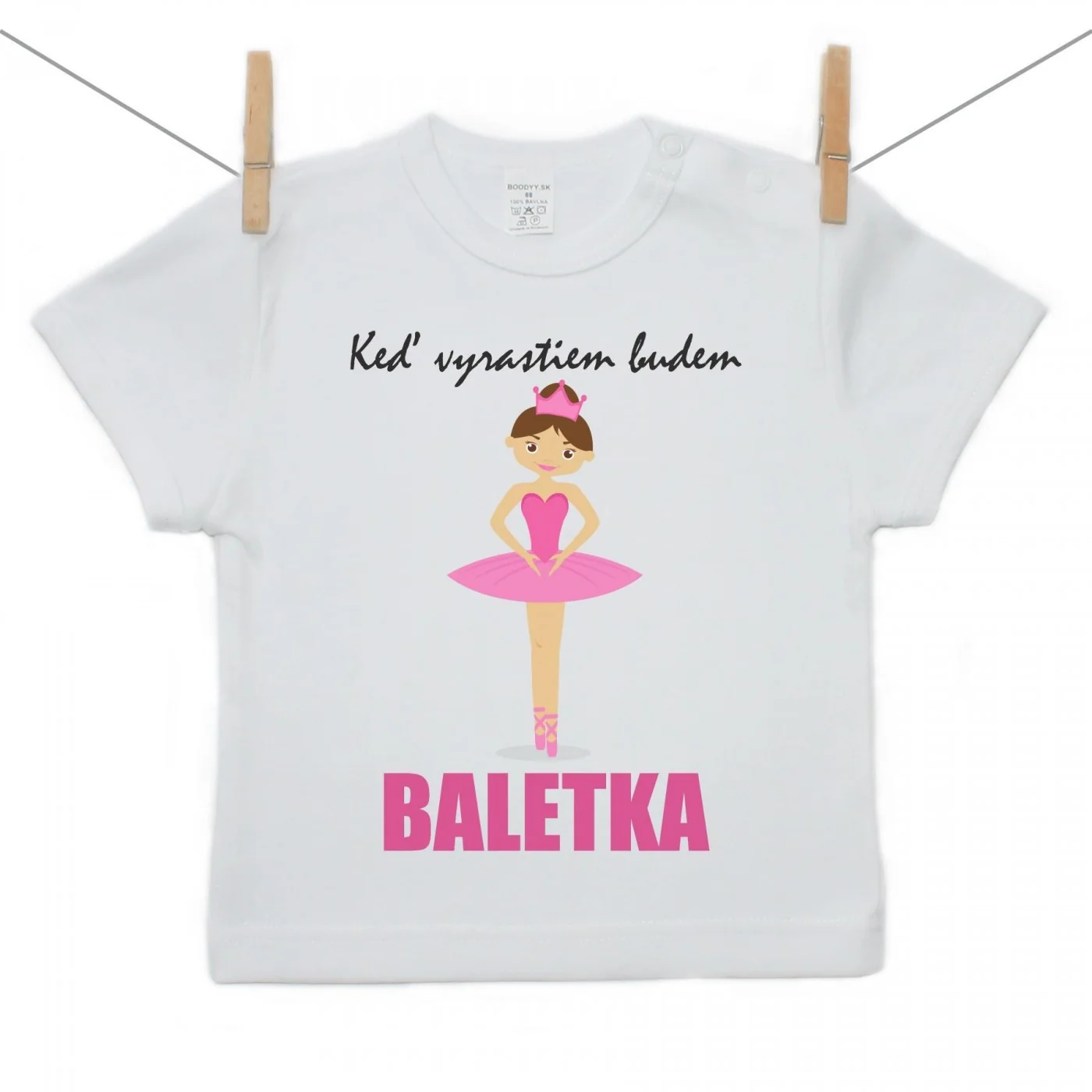 Boodyy Tričko s krátkym rukávom Keď vyrastiem budem baletka Veľkosť: 74