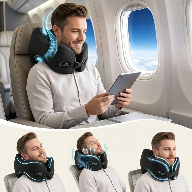 Tech-Protect ComfortRest cestovný vankúš, čierny