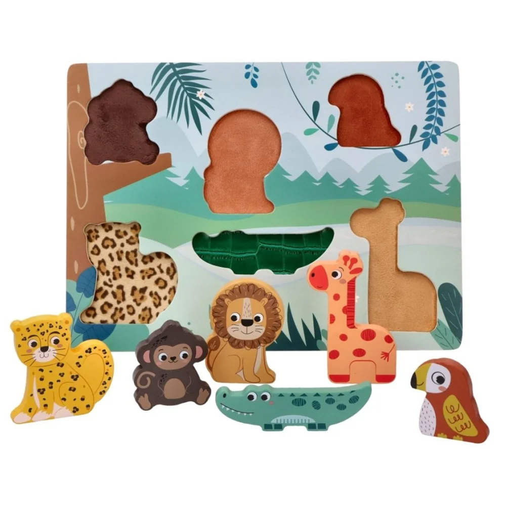 Drevené zábavné vkladacie puzzle Adam Toys, Safari 3D
