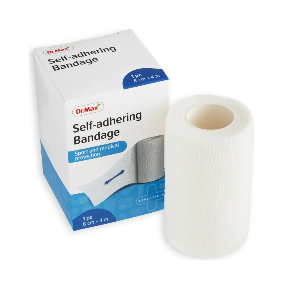 Dr.Max Self-adhering Bandage 1×1 ks, ovínadlo elastické samolepiace, 8cm × 4m