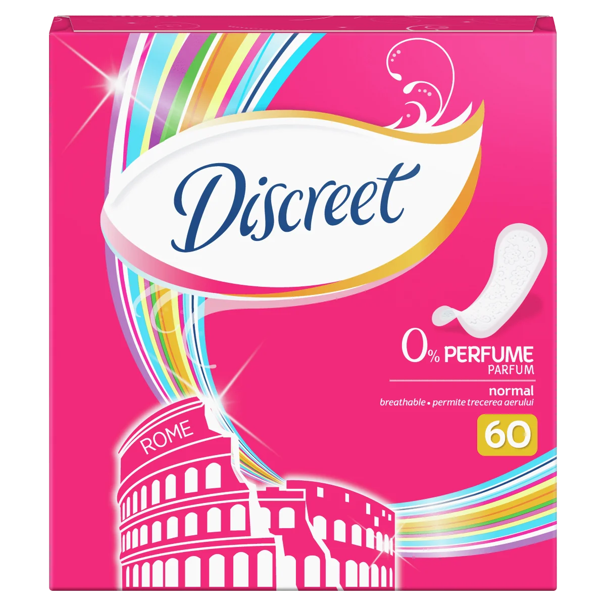 Intímky Discreet Priedušné bez parfumácie 60ks 1×60ks, vložky