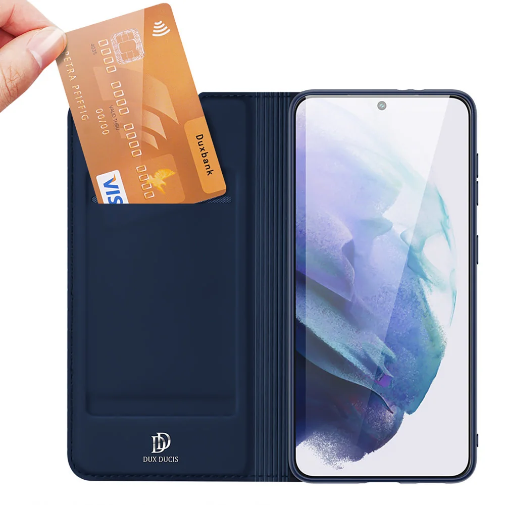 DUX DUCIS Skin Pro knižkové kožené puzdro na Samsung Galaxy S22 Plus,modré modré