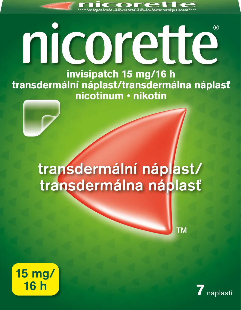 Nicorette invisipatch 15 mg/16 h transder. náplasť