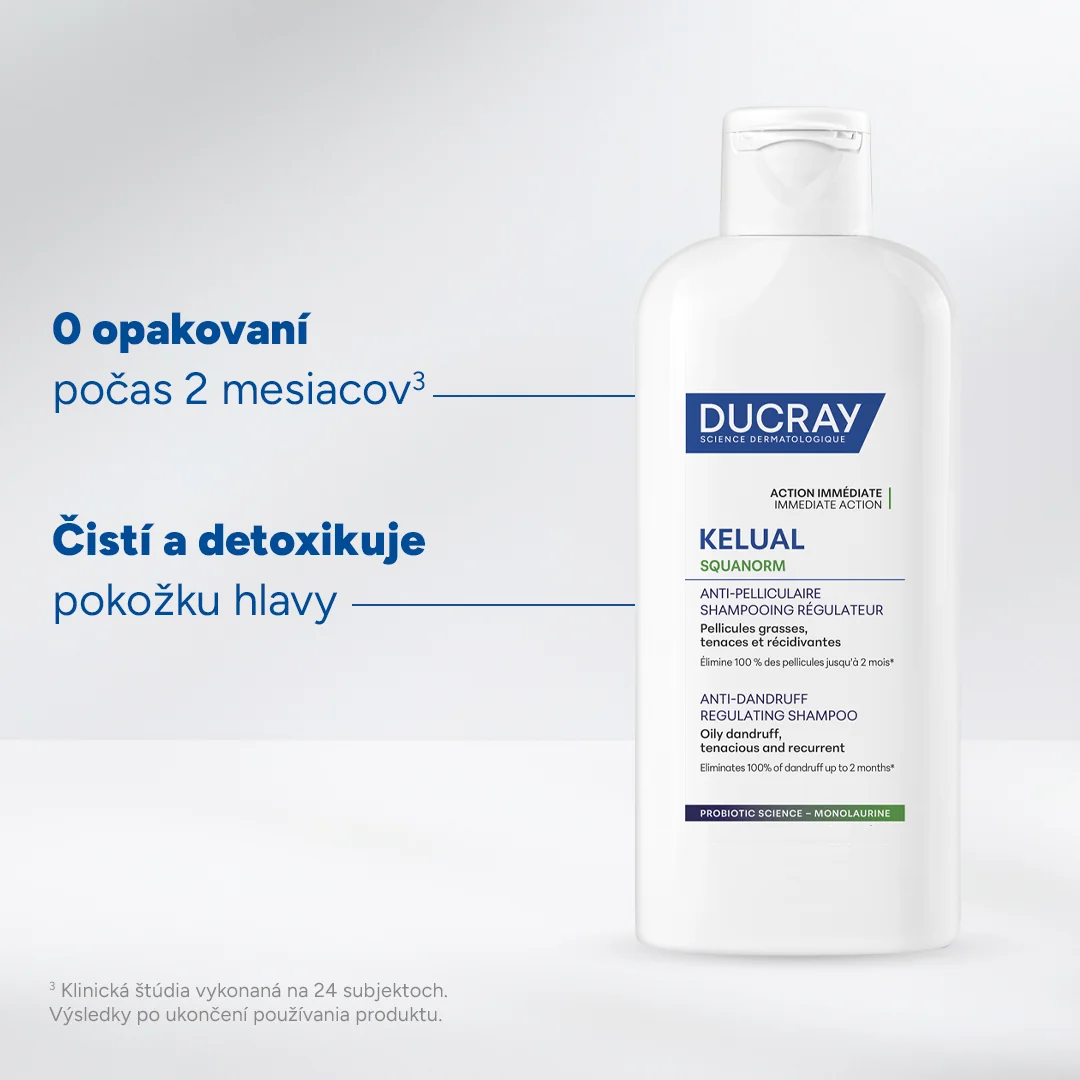 DUCRAY KELUAL SQUANORM Šampón proti mastným lupinám 1×400 ml, šampón proti lupinám
