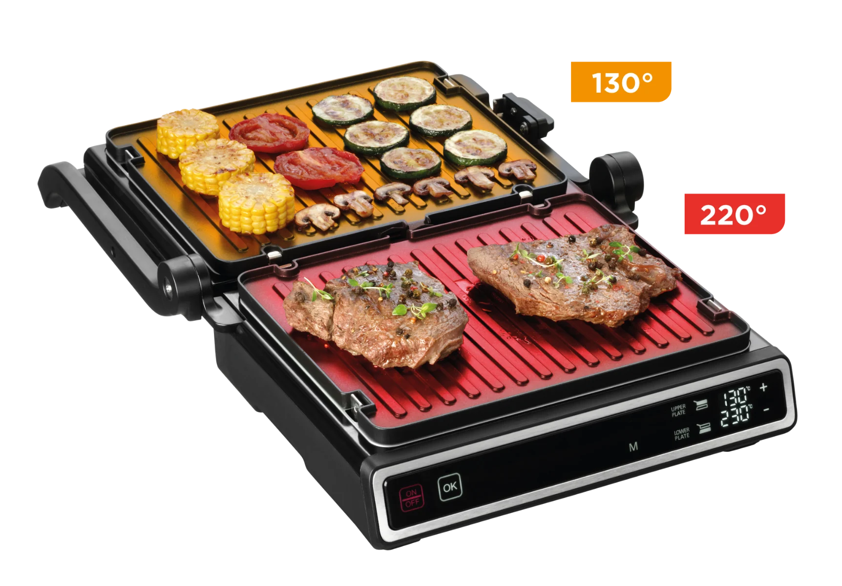 Concept GE3550 Kontaktný gril s teplotnou sondou a vaflovými doskami 1×1kus, kontaktný gril