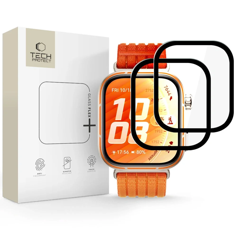 Tech-Protect Glass Flex 2x ochranné sklo na Huawei Watch Fit 5 Pro, čierne erne