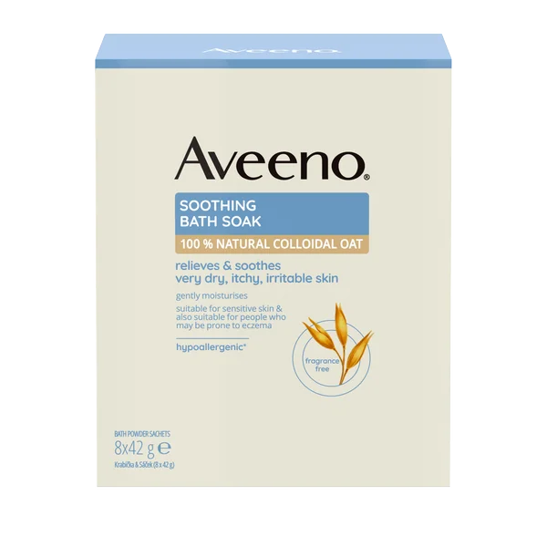 AVEENO® Upokojujúci ovsený kúpeľ 8×42 g, ovsený kúpeľ