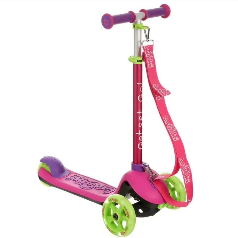 Trunki detská skladacia trojkolesová kolobežka, ružová