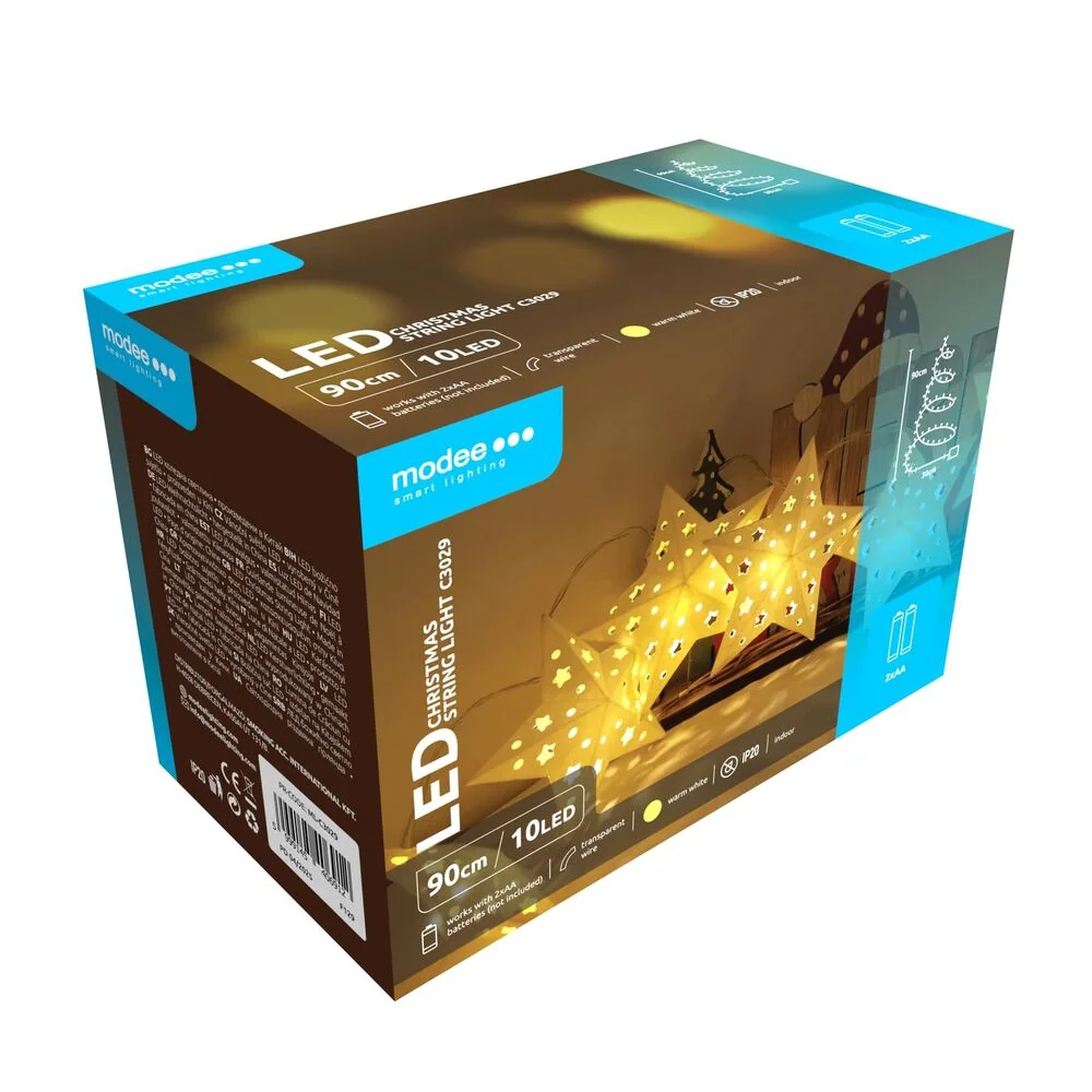 Modee Lighting LED dekorácia 10 LED 90cm hviezdy 2xAA batérie