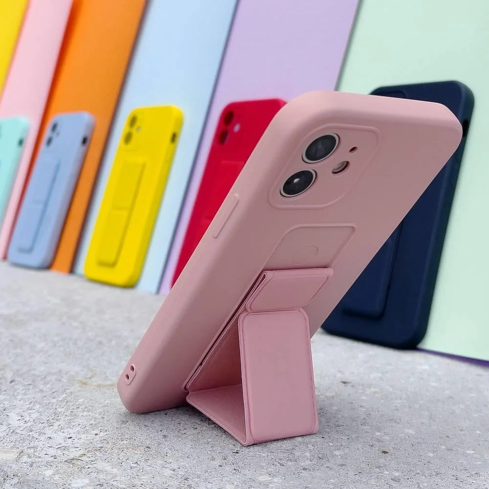 MG Kickstand silikónový kryt na iPhone 13 Pro, ružový