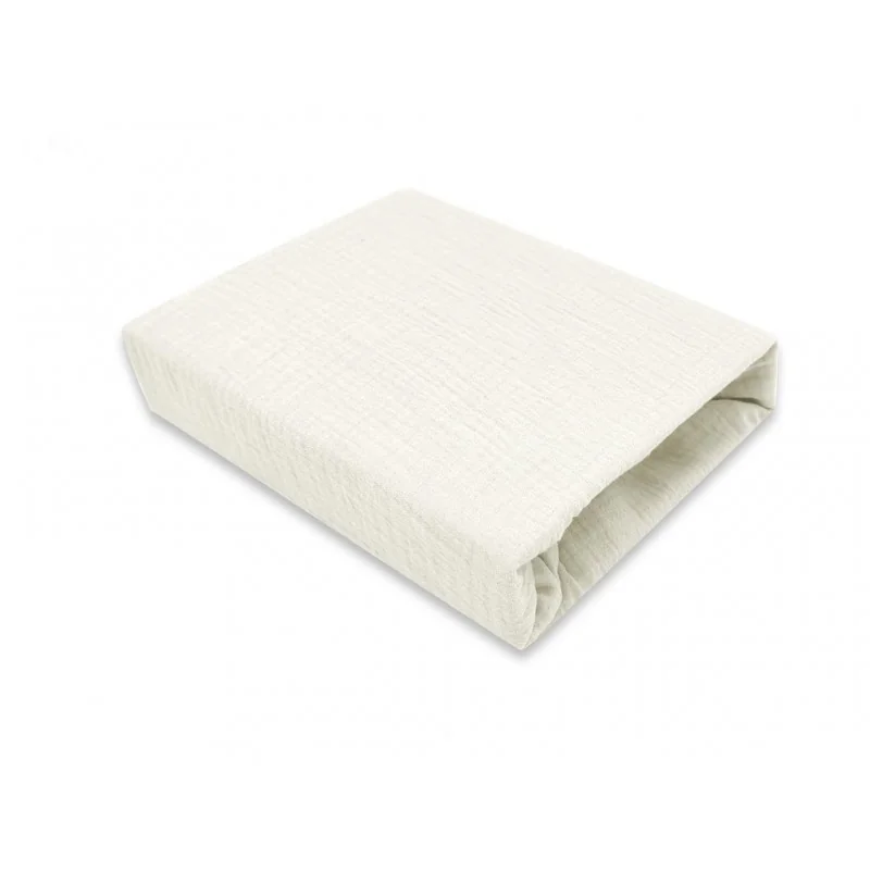Mušelínové prestieradlo postieľky 60 x 120 NATURE double - smotanové