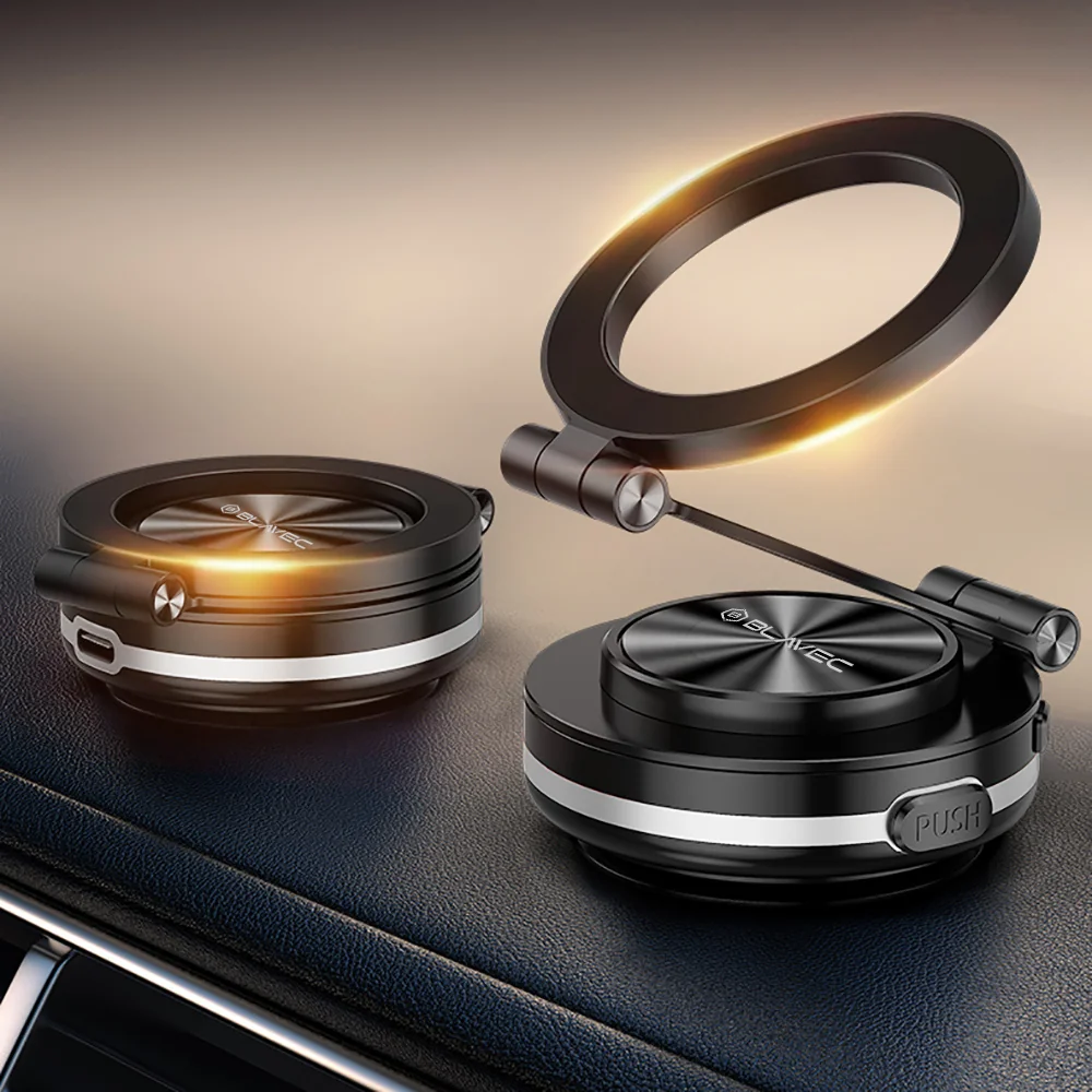 Blavec Vacuum Suction MagSafe držiak na mobil do auta, čierny