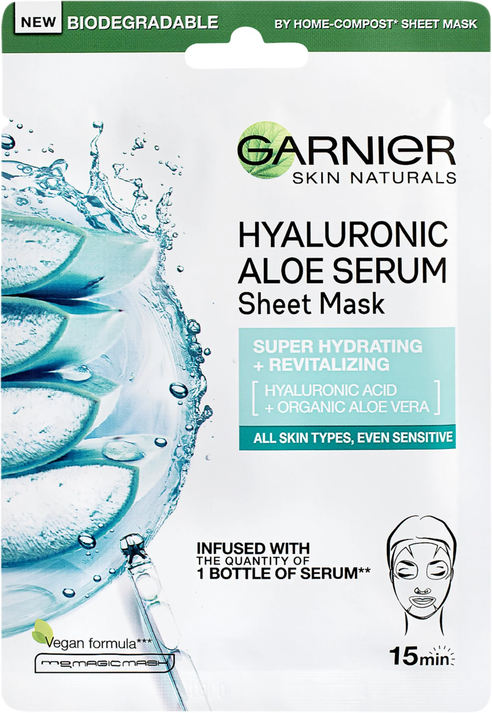 Garnier Hyaluronic Aloe maska 1×28 g, textliná pleťová maska