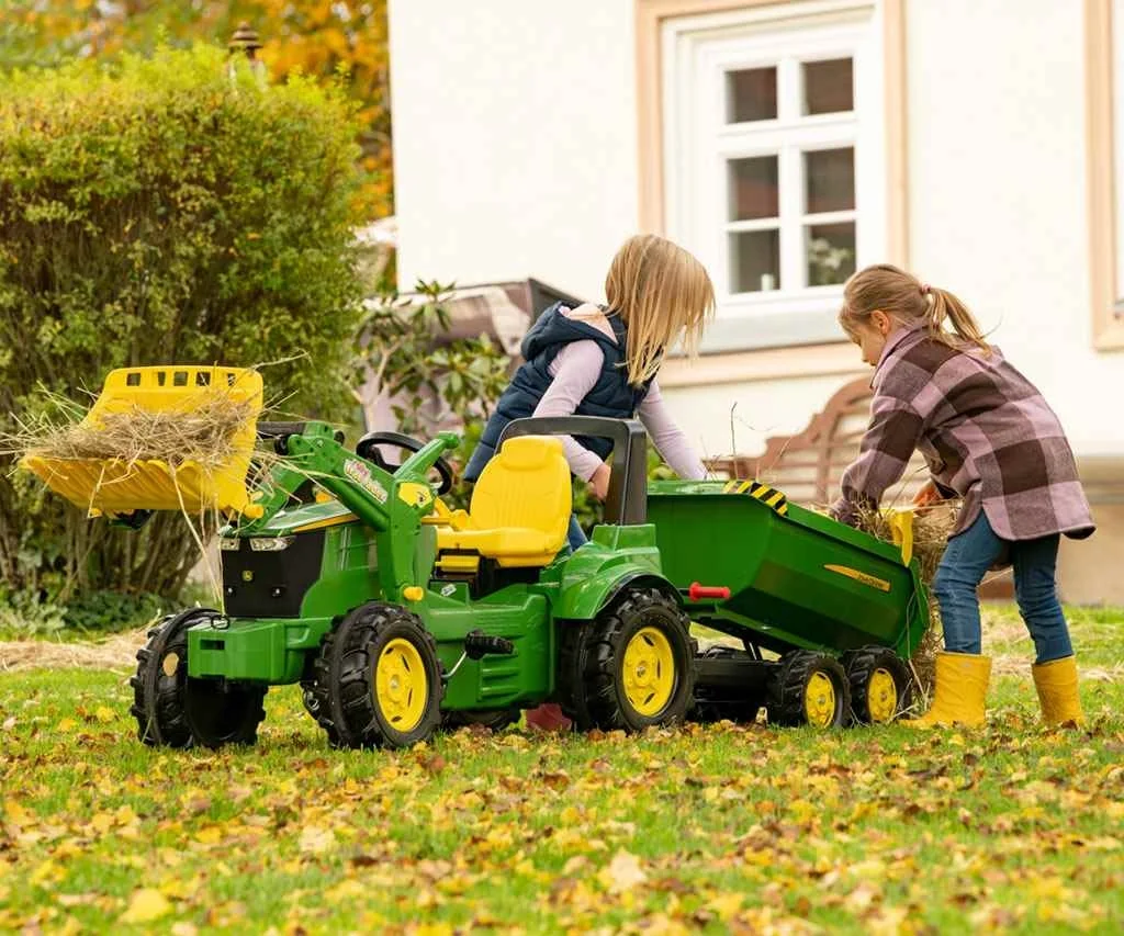 Sklápací traktorový príves Rolly Toys John Deere Halfpipe zelený