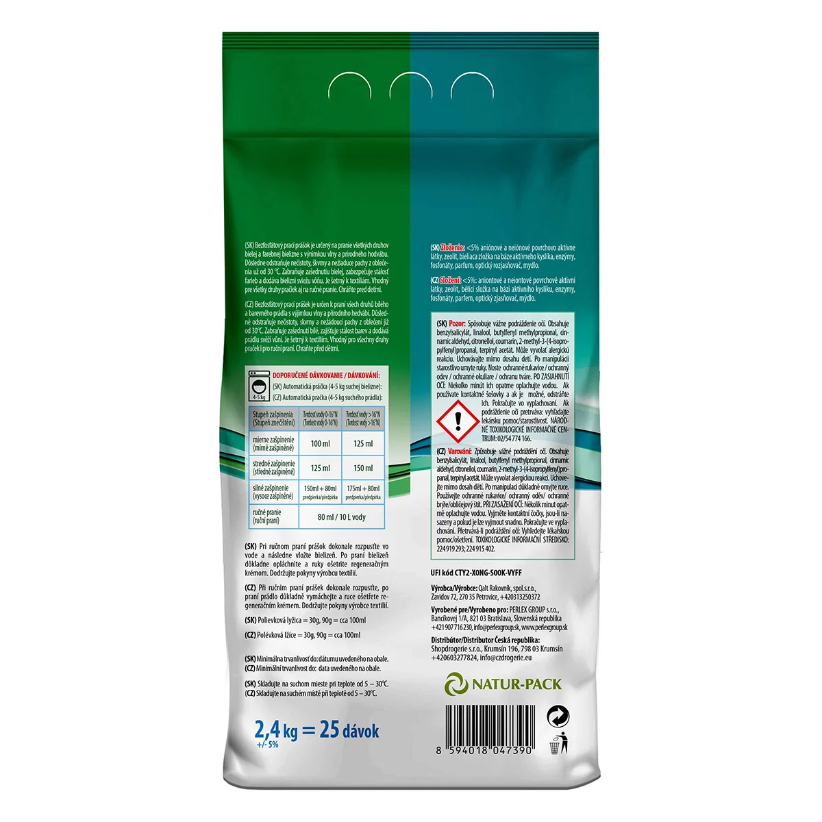 Perlex prací prostriedok 2,4kg / 25 praní Universal 1×2,4 kg, prášok na pranie