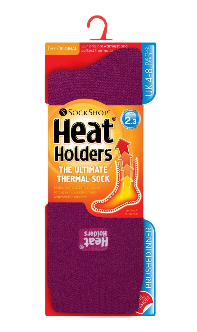 Dámske Heat Holders termo ponožky ORIGINAL jednofarebné Fuksia