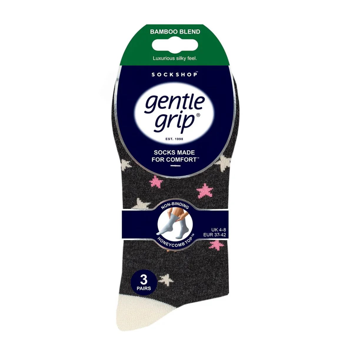 Dámske módne 3 páry Gentle Grip Bambus ponožky STARRY NIGHT Veľkosť ponožiek 37-42