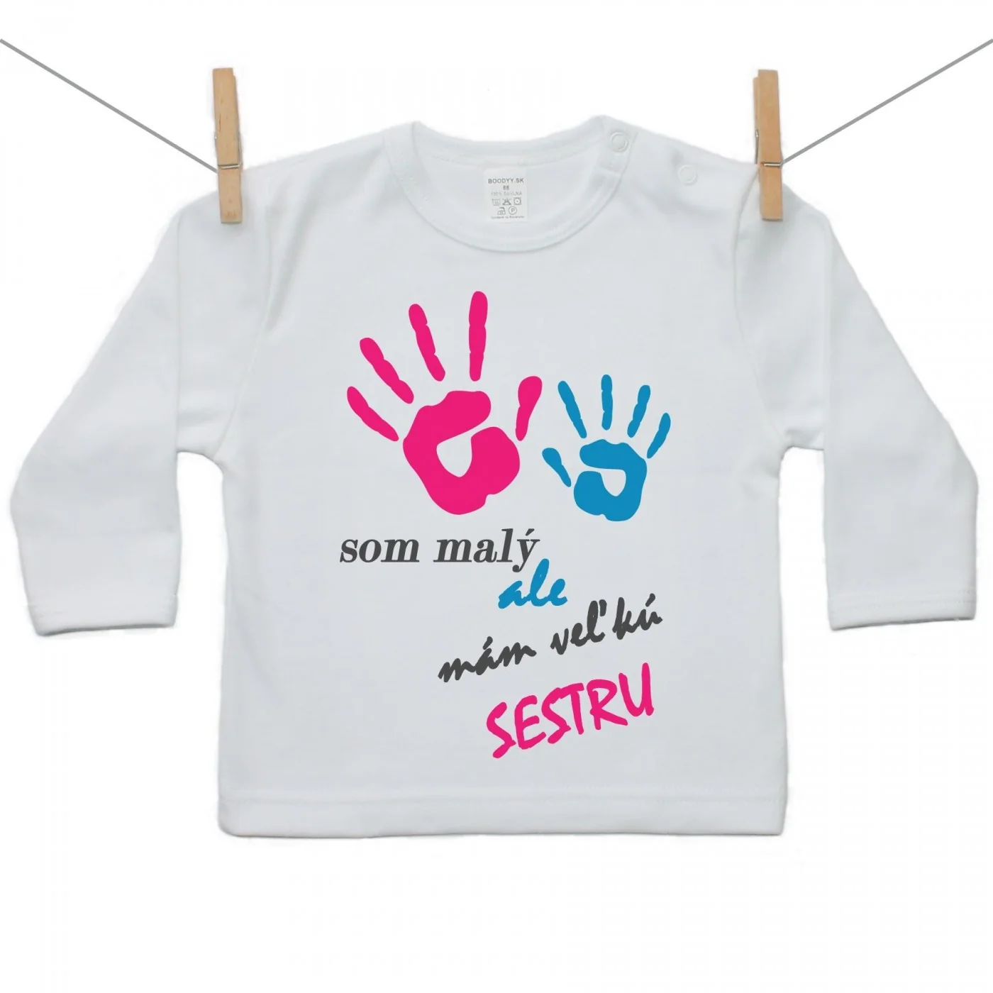 Boodyy Tričko s dlhým rukávom Som malý ale mám veľkú sestru Veľkosť: 98