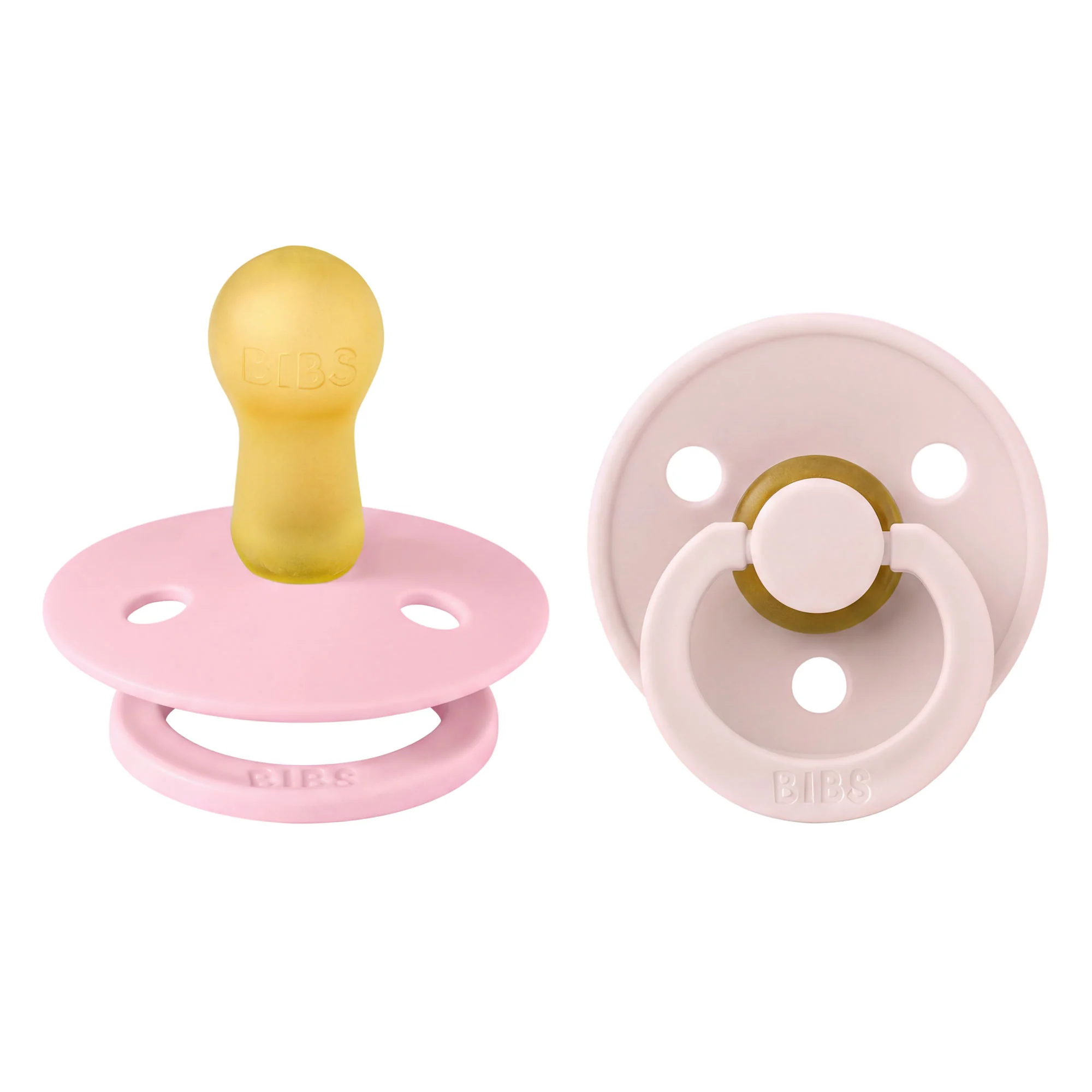 BIBS Colour cumlík z prírodného kaučuku 2ks – veľkosť 2 Petal / Baby Pink