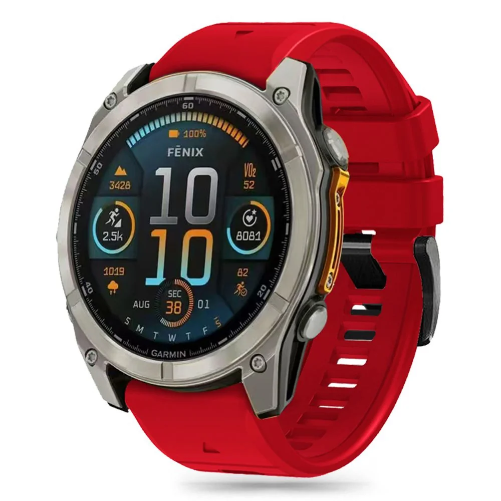 Tech-Protect Silicone Line remienok na Garmin Fenix 5x / 5x Plus / 6x / 6x Pro / 7x / 8 51mm, red / 6x Pro / 7x / 8 51mm, red