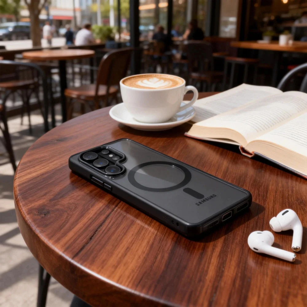 Tech-Protect MagMat MagSafe kryt na Samsung Galaxy S26 Ultra, čierny / priesvitný priesvitný