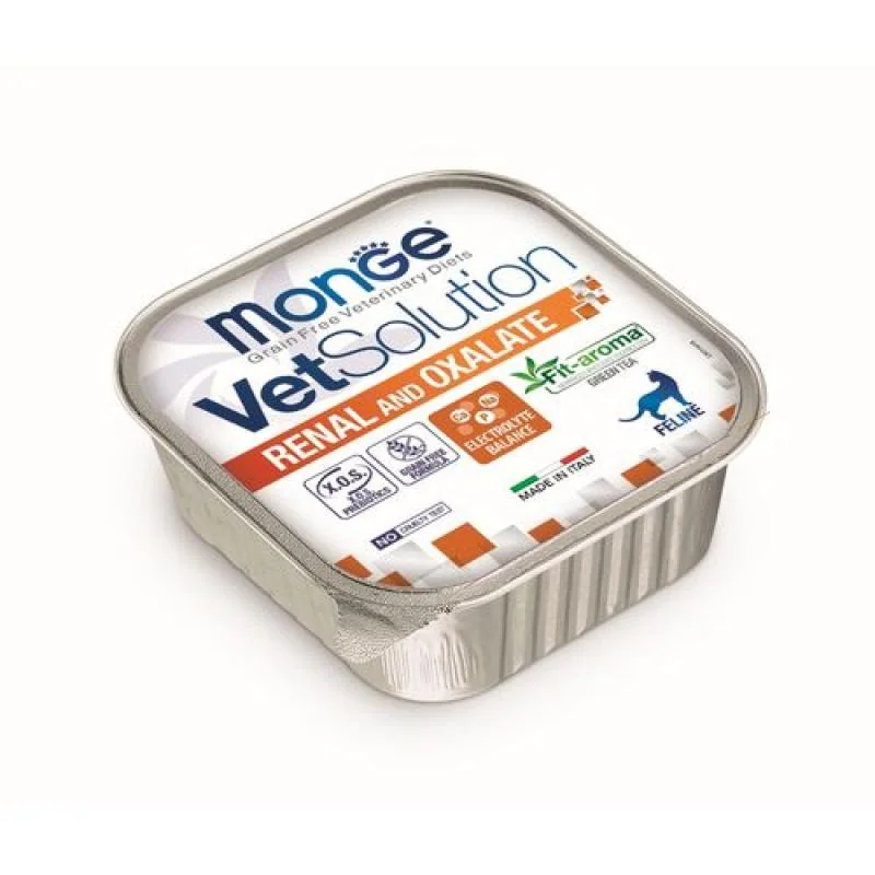 MONGE VetSolution Cat Renal and Oxalate 100g paštéta pre mačky na podporu funkcie obličiek v prípade chronického zlyhania obličiek
