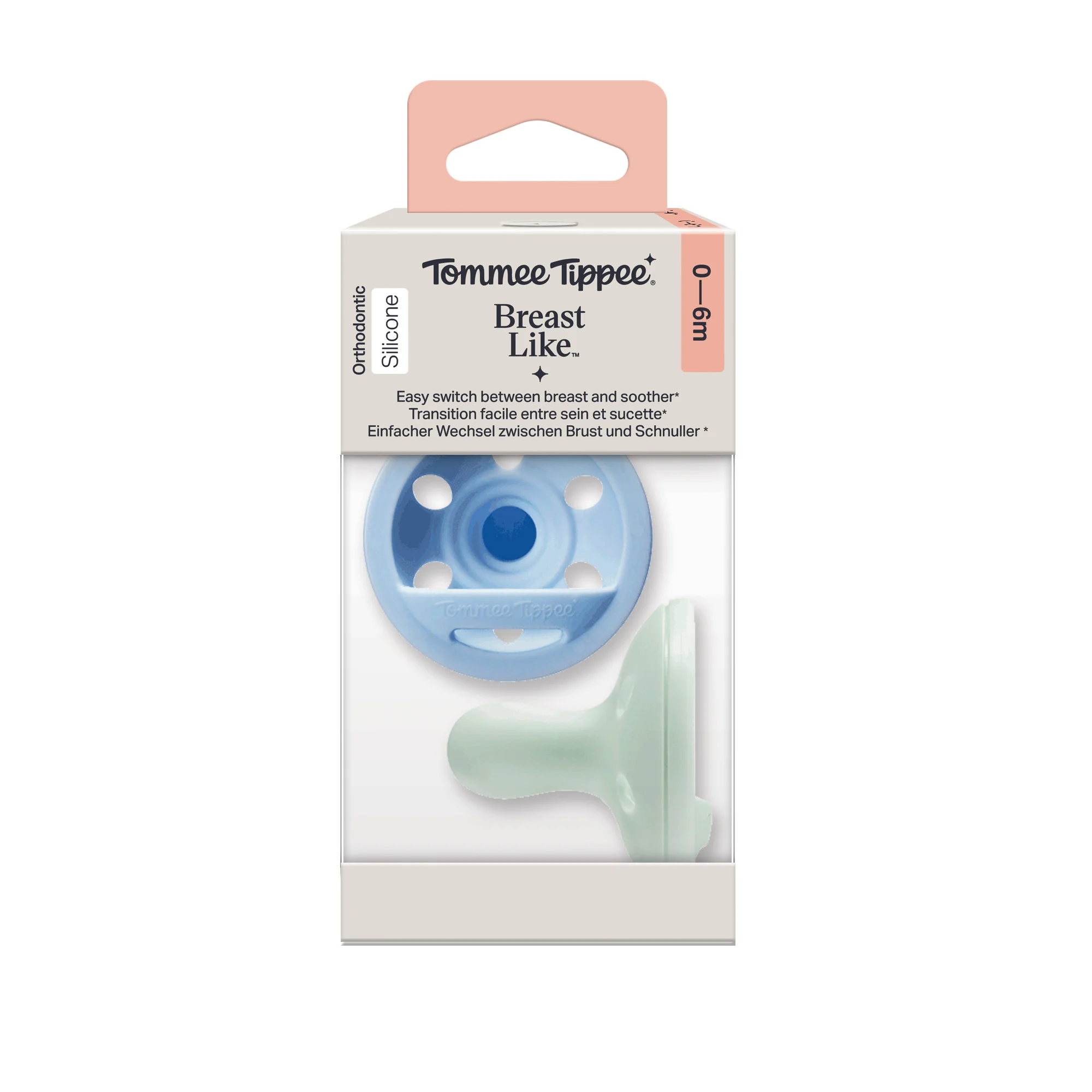 Tommee Tippee Breast-like silikónový cumlík 0-6m, Boy 2 ks