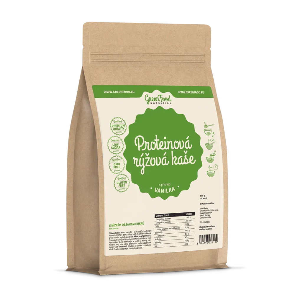 GreenFood Nutrition rýžová kaša vanilka
