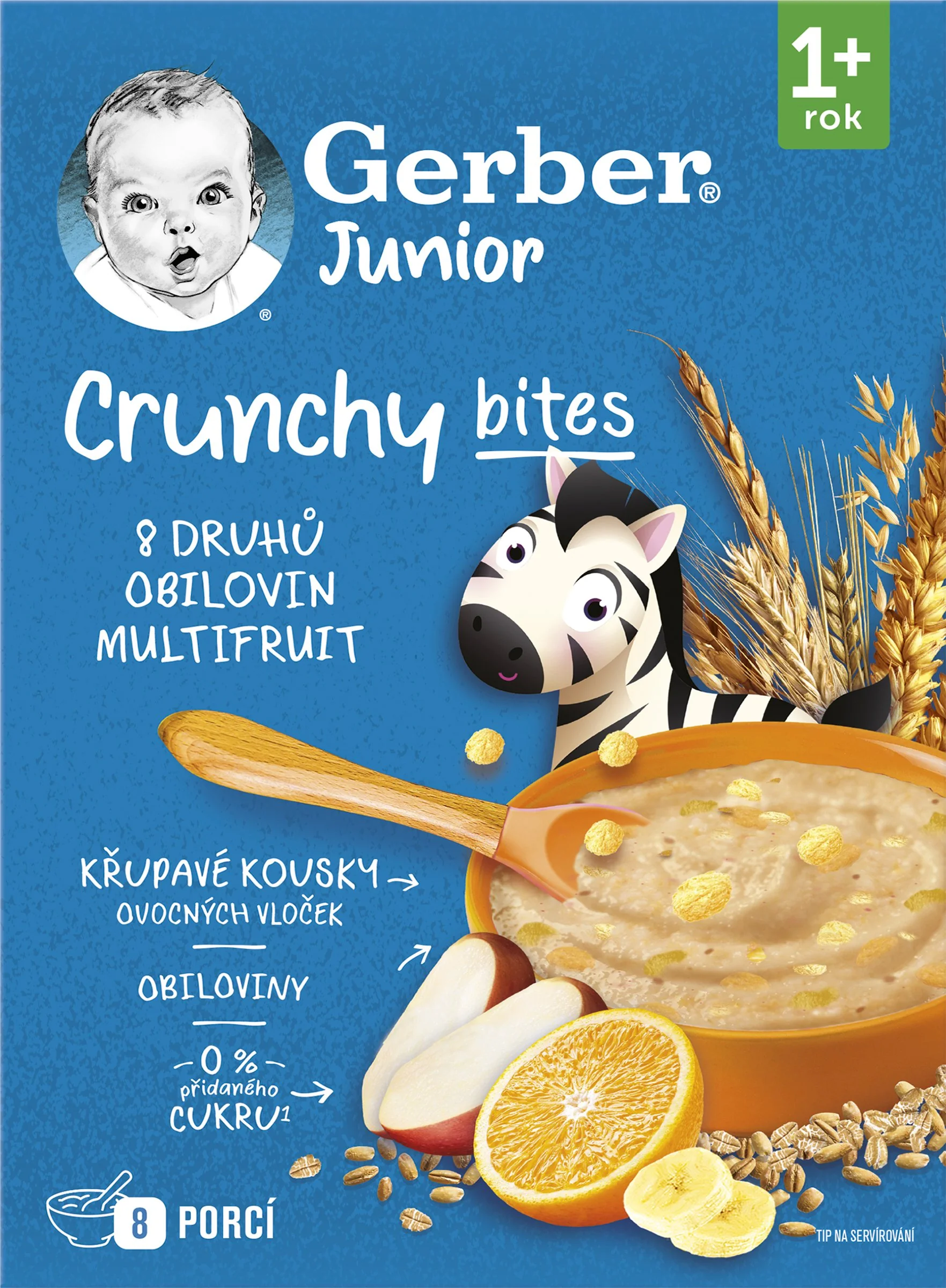 Gerber Junior Nemliečna kaša s chrumkavými kúskami ovocná - multifruit 1×200 g, nemliečna kaša