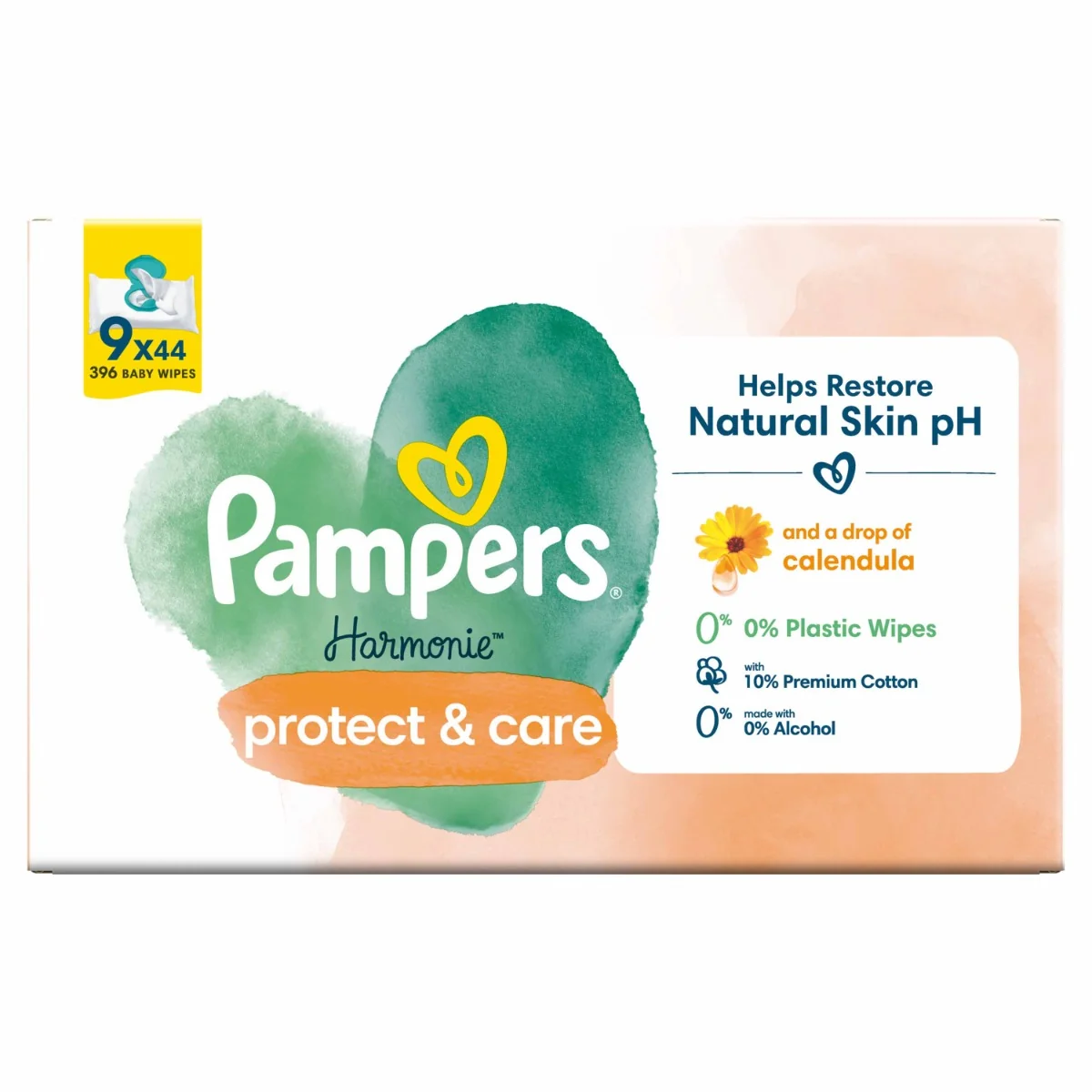 PAMPERS HARMONIE PROTECT&CARE VLH.OBRUSKY 396KS 1×396 ks, vlhčené obrúsky