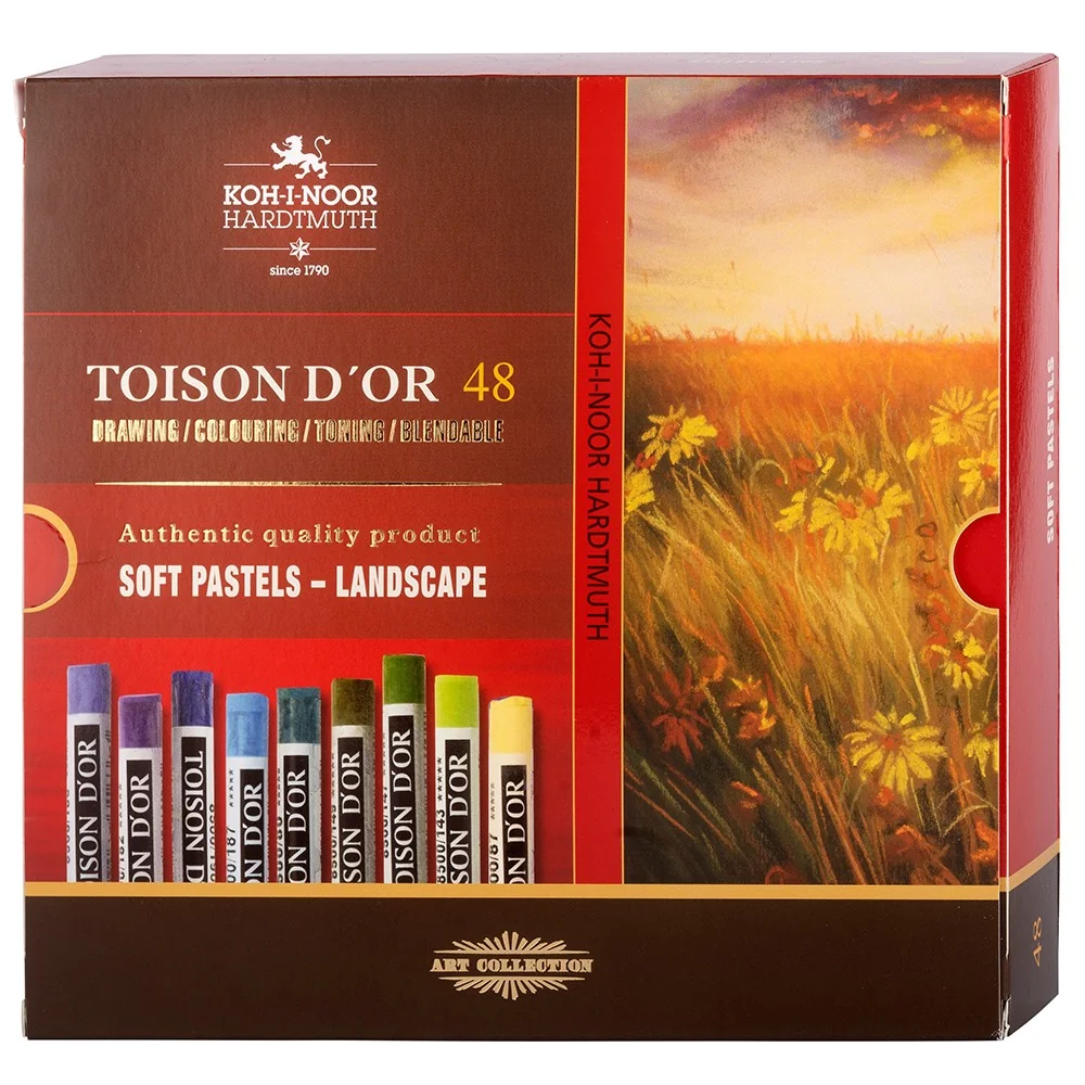 Suché umelecké kriedy TOISON D´OR krajina 48 ks Súprava 48 farieb