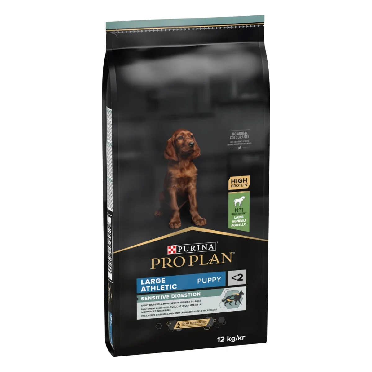 PRO PLAN Large Puppy Athletic Sensitive Digestion granule pre šteniatka jahňacie 12 kg 1×12kg, granule pre šteňatá