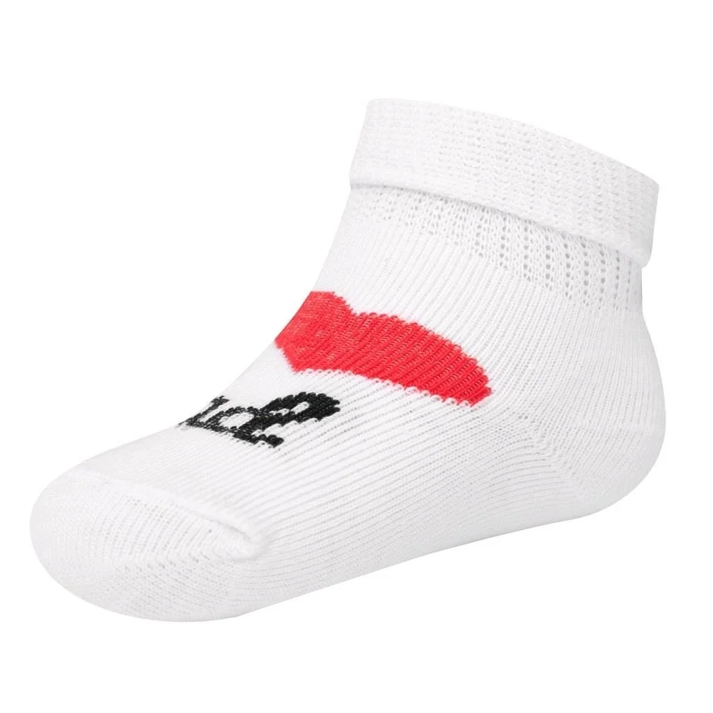 Dojčenské bavlnené ponožky New Baby I Love Mum and Dad biele 62