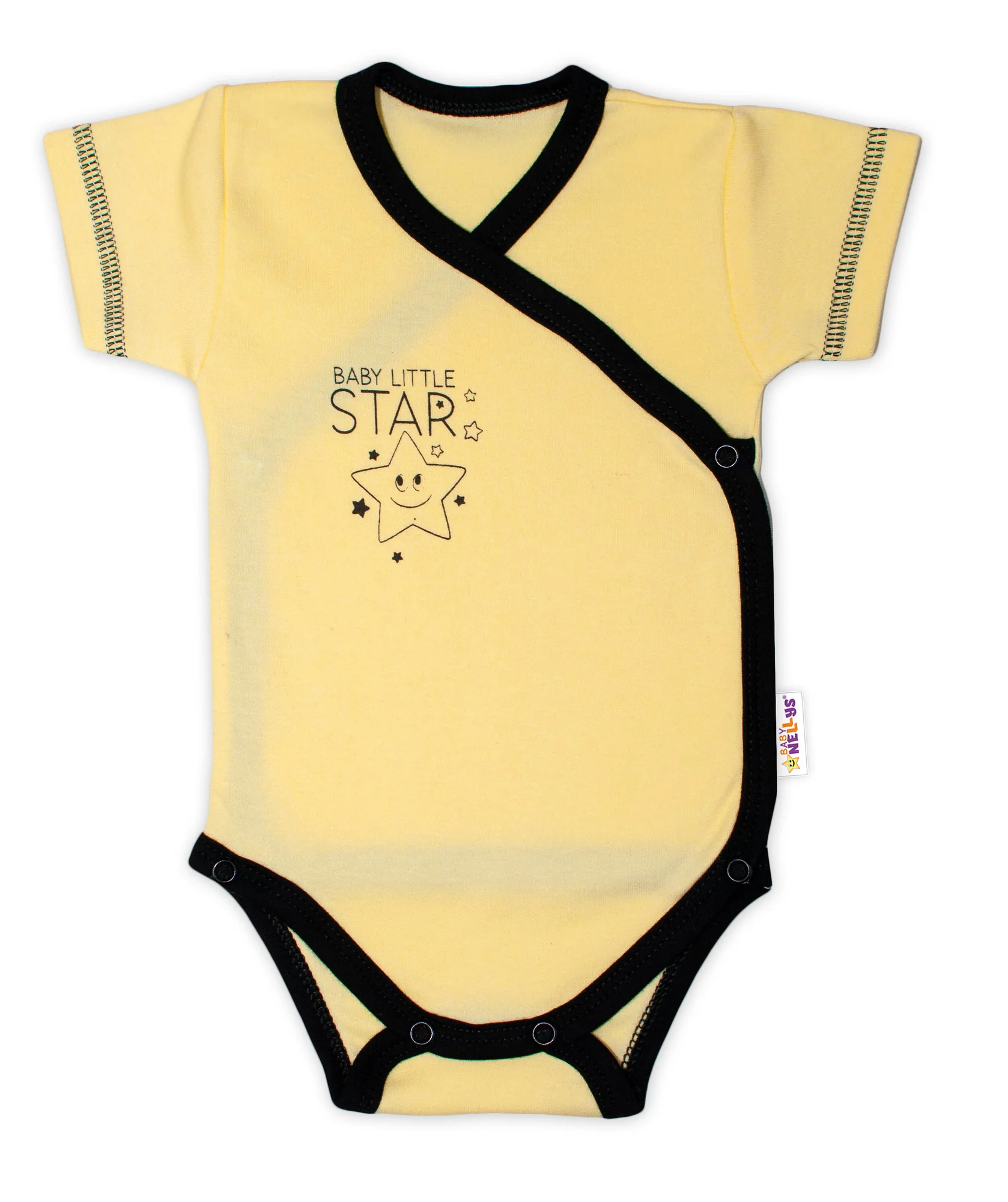 Baby Nellys 2-dielna sada body kr. rukáv + polodupačky, žltá - Baby Little Star