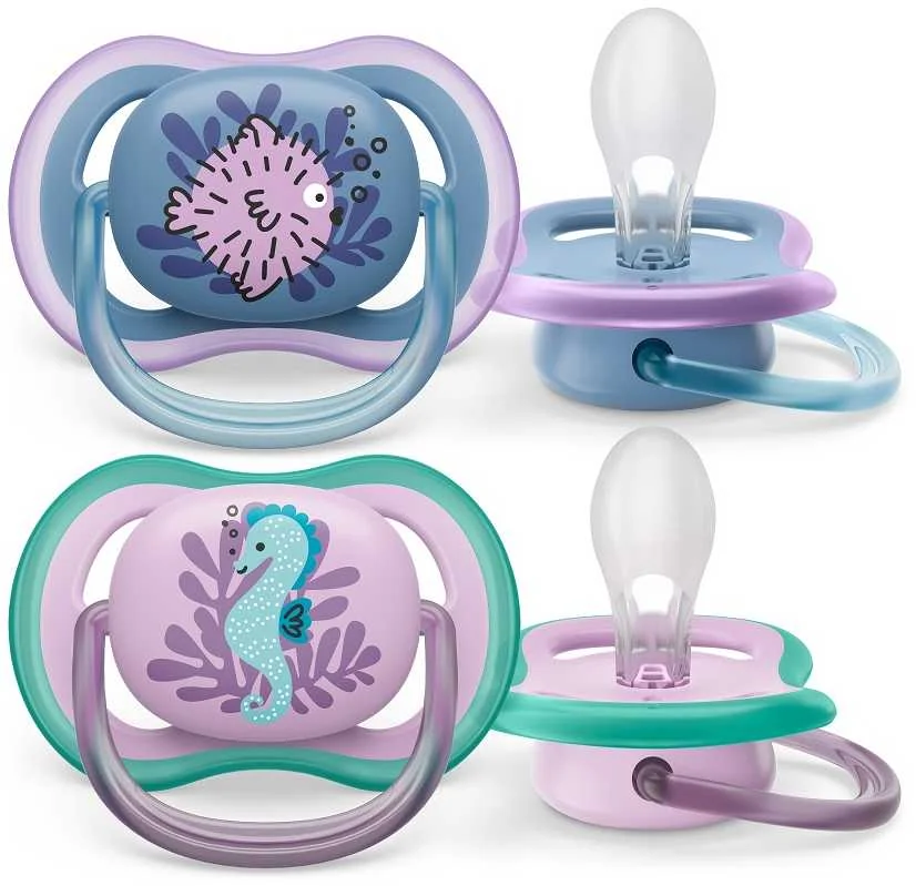 Philips AVENT Cumlík Ultra air obrázok 6-18m dievča (more) 2ks 1×2 ks, cumlík