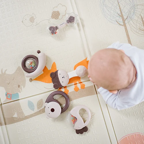 BABYONO Hrkálka papagáj 3m+ 1×1 ks, hrkálka