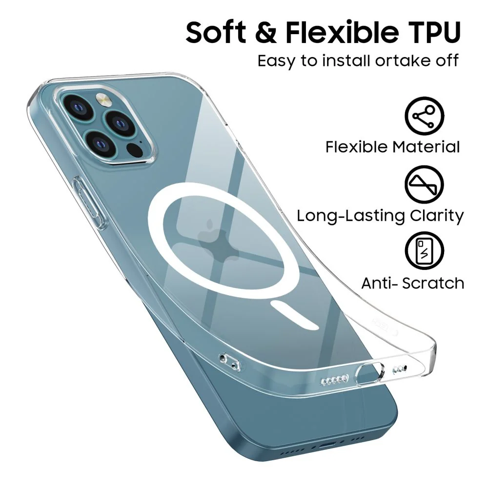 Tech-Protect FlexAir MagSafe kryt na iPhone 12 / 12 Pro, priesvitný