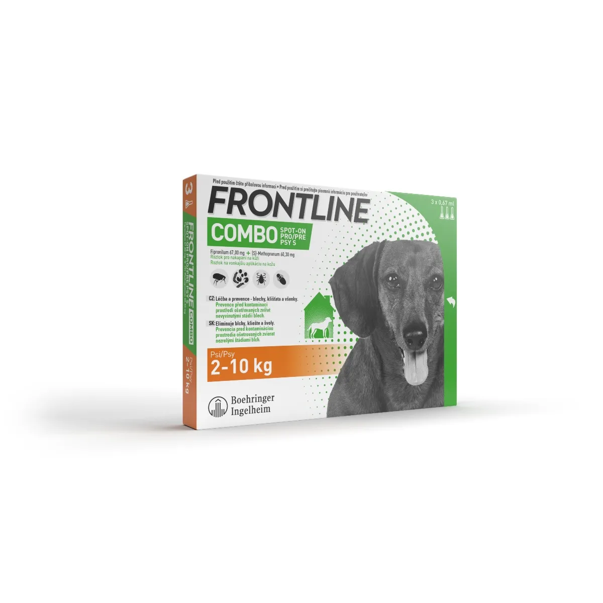 FRONTLINE COMBO spot-on pro DOG S  3 x 0,67 ml 3x0,67 ml, roztok pre psy