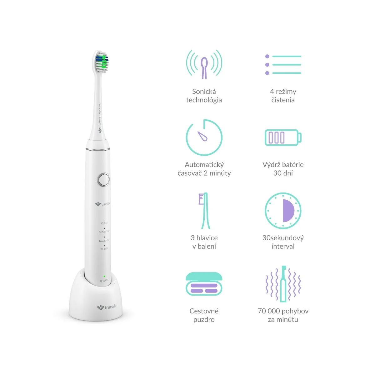 TrueLife SonicBrush Compact 1×1 ks, sonická zubná kefka